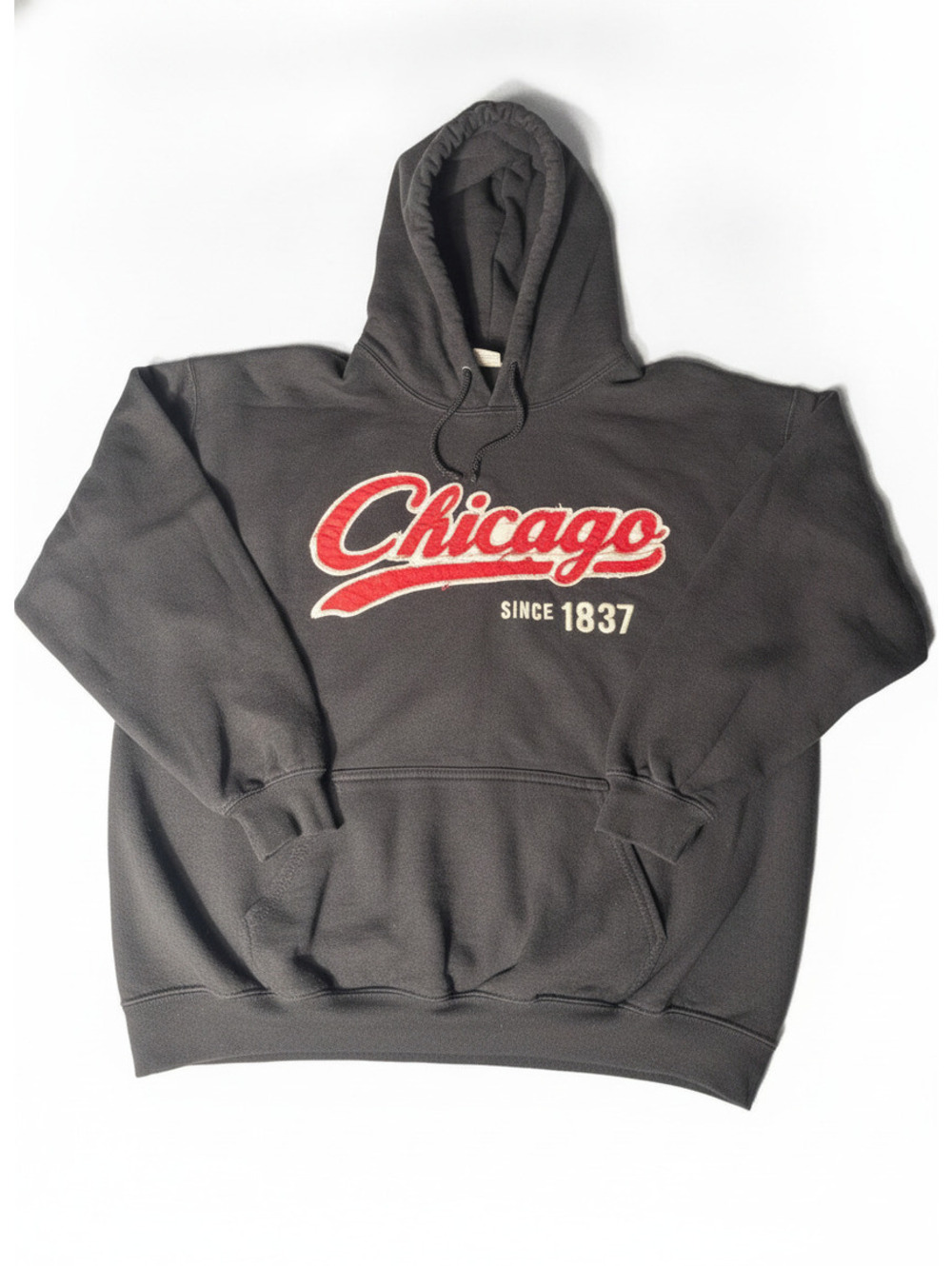 Gildan Black Chicago Hoodie Sweatshirt Size Large